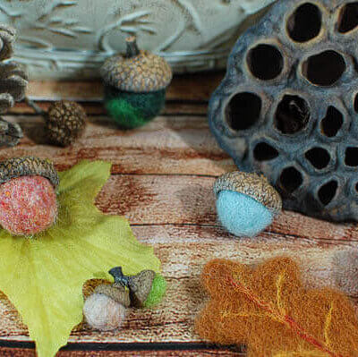 Needle Felted Acorns