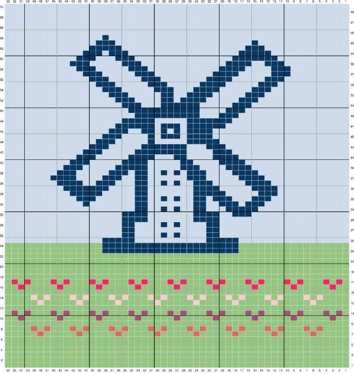 Windmill Graph Pattern to Knit or Crochet | www.petalstopicots.com | #crochet #knit