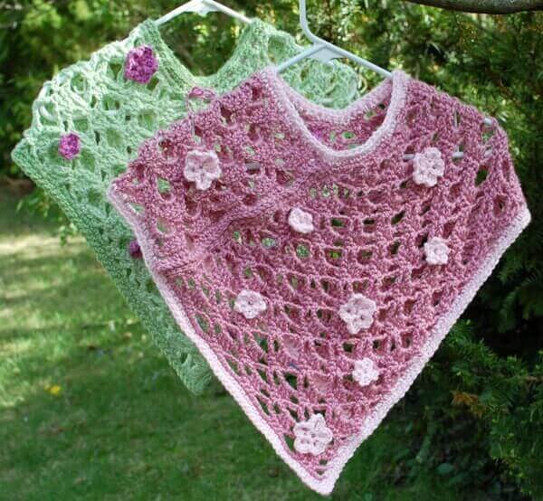 Spring Flowers Poncho Crochet Pattern ... Child Sizes Small, Medium, and Large | www.petalstopicots.com |#crochet