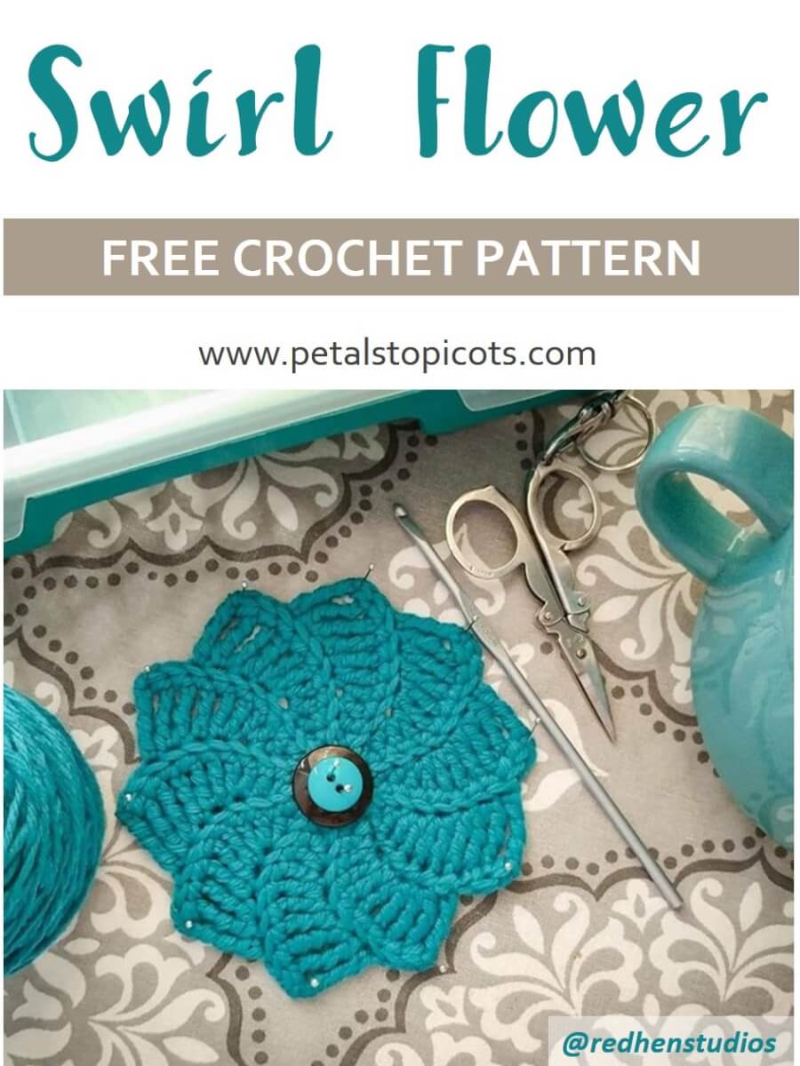 Swirl Flower Crochet Pattern - Embellish Anything!