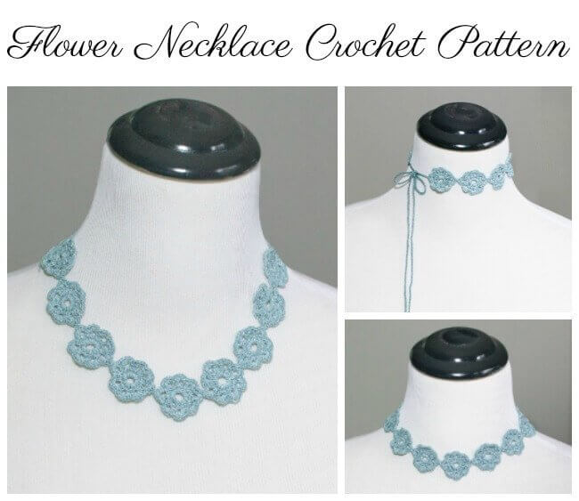 Flower Necklace Crochet Pattern | www.petalstopicots.com | #crochet