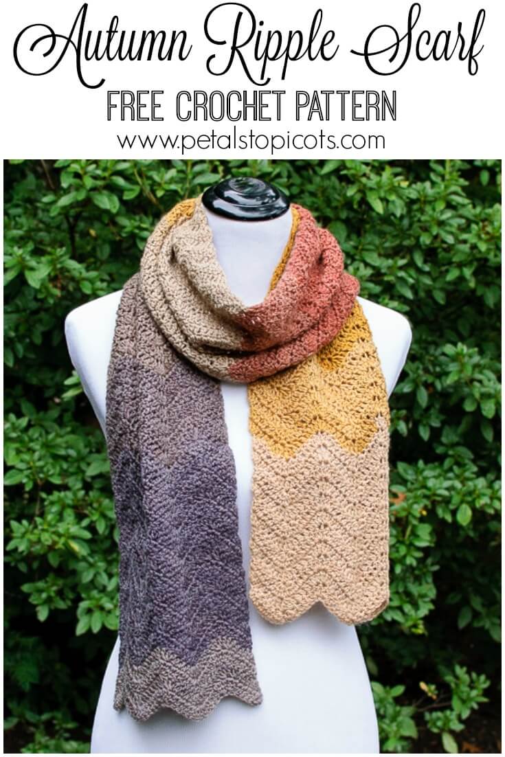 Autumn Ripple Crochet Scarf Pattern