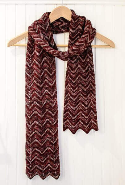 Three-Color Crochet Ripple Scarf Pattern 