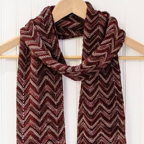 Three-Color Crochet Ripple Scarf Pattern