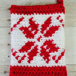 Fair Isle Snowflake Christmas Stocking Crochet Pattern | www.petalstopicots.com