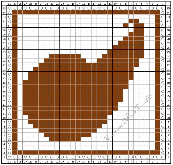 Cornucopia Dishcloth ... Free Tunisian Crochet Pattern | www.petalstopicots.com