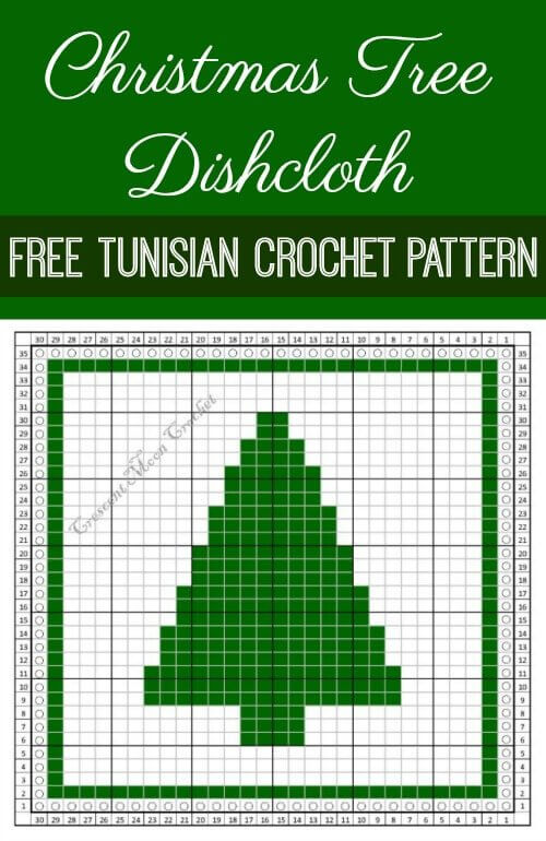 Tree Tunisian Crochet Dishcloth Pattern
