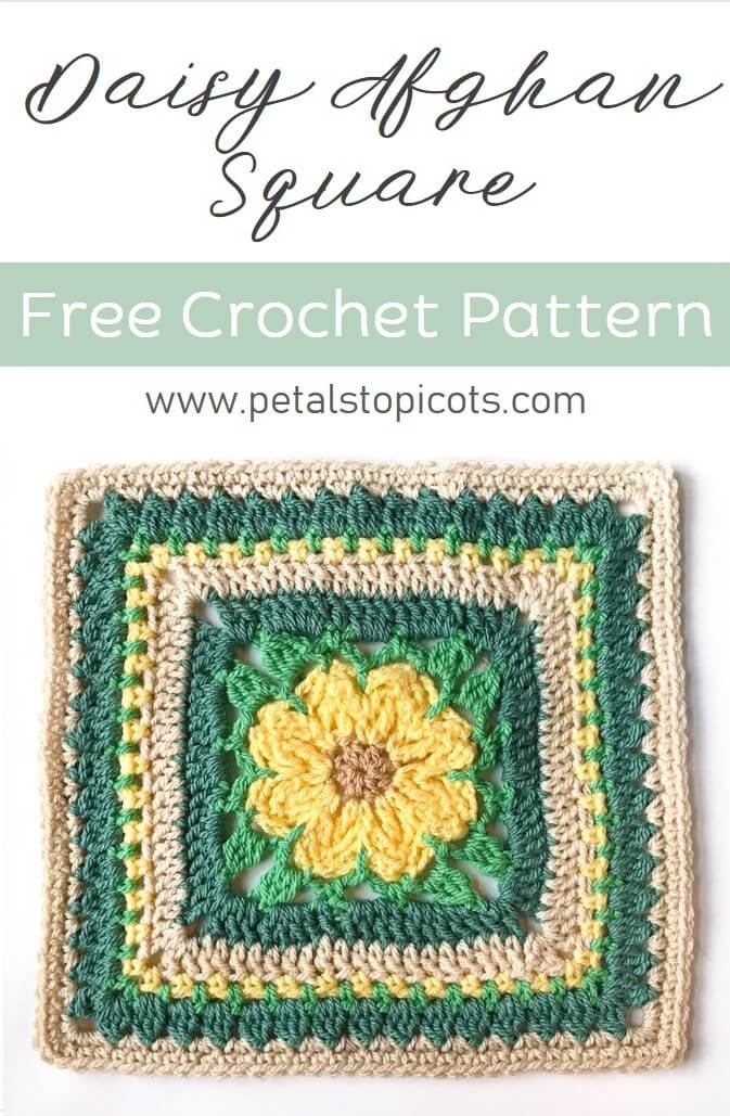 Daisy Afghan Square Crochet Pattern