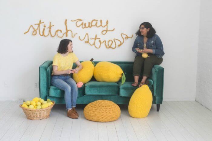 Free Lemon Pillow Patterns to Crochet or Knit - Stitch Away Stress