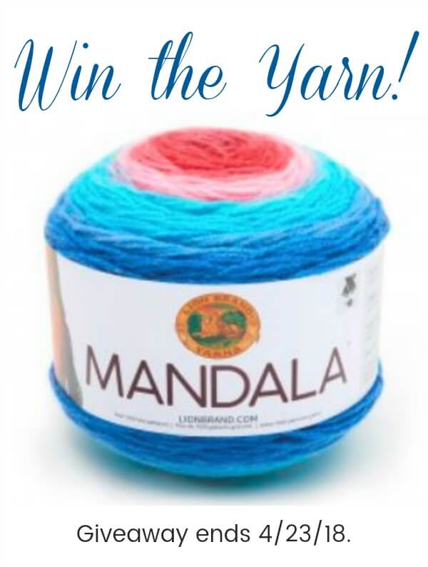 Enter to win 3 cakes of Mandala Yarn! Giveaway is open now through midnight, 4/23/18. Open to U.S. and Canadian residents only. Good luck! #petalstopicots