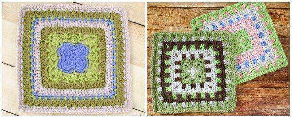 Free Afghan Square Crochet Patterns | www.petalstopicots.com | #petalstopicots
