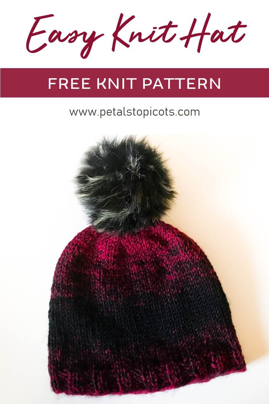 Easy Knit Hat Pattern For Beginners Petals To Picots