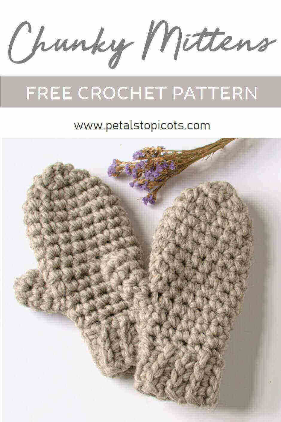 Chunky Crochet Mittens Pattern - Super Easy!