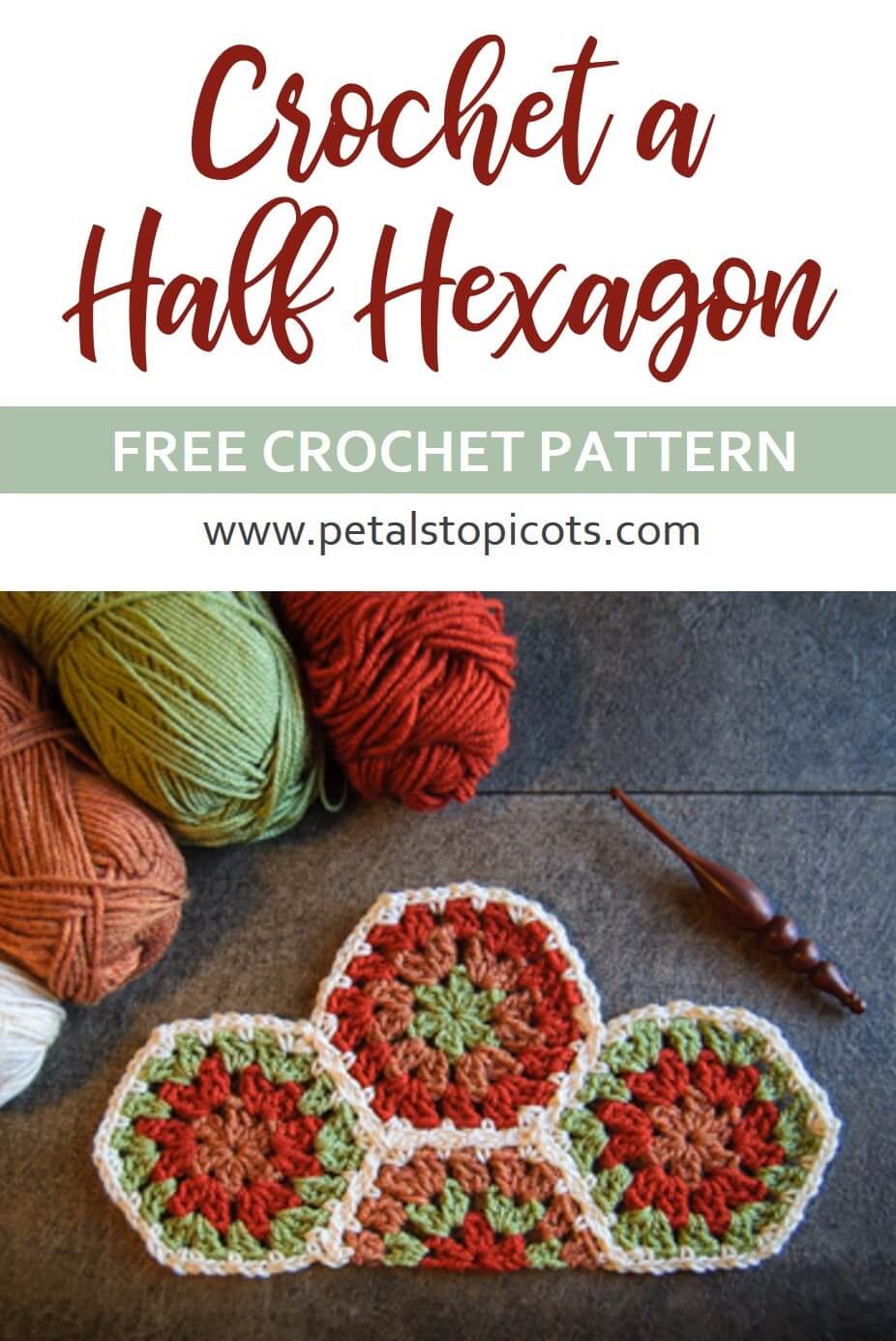 Half Hexagon Crochet Pattern for a Straight Edge