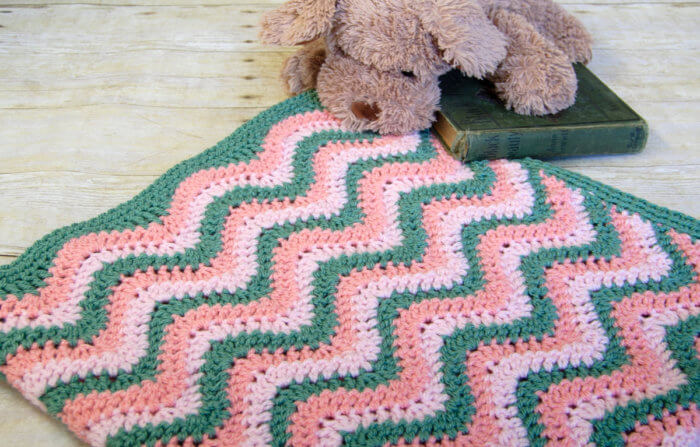 Watermelon Crochet Ripple Baby Blanket