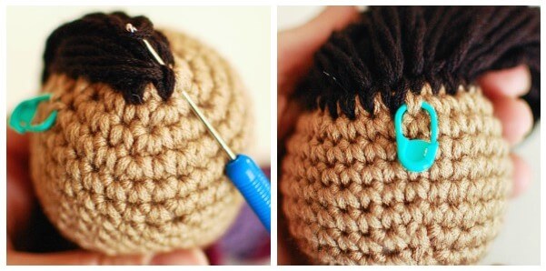 How to make doll hair from yarn.