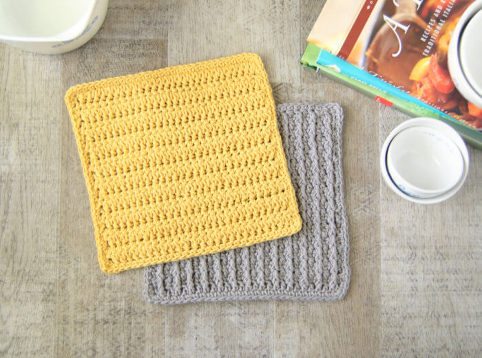 Crochet dishcloths provide a wonderful opportunity to learn new stitches, like this forked cluster crochet stitch.