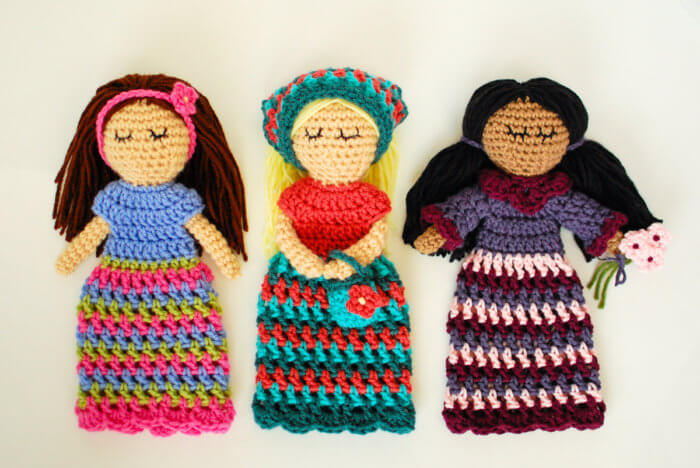 These crochet dolls make for a sweet little friend to stitch up for yourself or someone special ... ideal as a lovey for little ones!