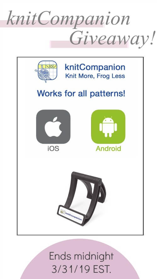 Make your next knit or crochet project a breeze with knitCompanion. Read about the free app and enter to win the full version plus a device stand!