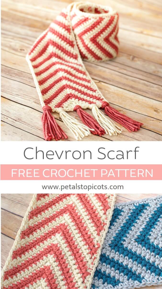 Chevron Crochet Scarf Pattern With Optional Fringe