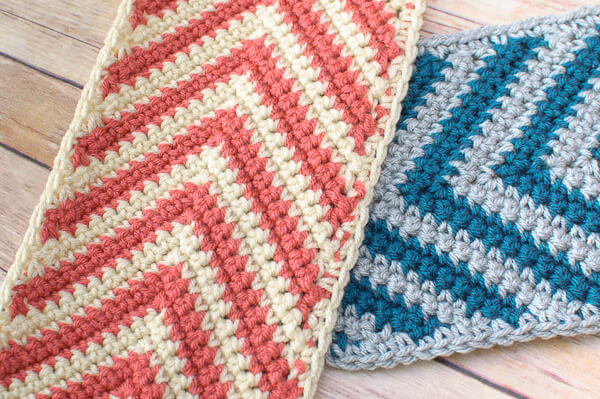 The two color crochet chevron design allows for so many awesome color combos!