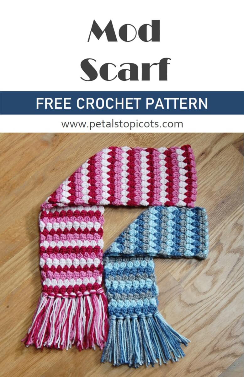 Crochet Scarf Pattern - Mod Cluster Stitch Scarf