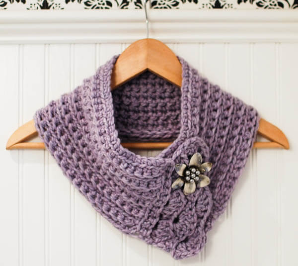 Scarflette Crochet Pattern With Scalloped Edging Petals To Picots