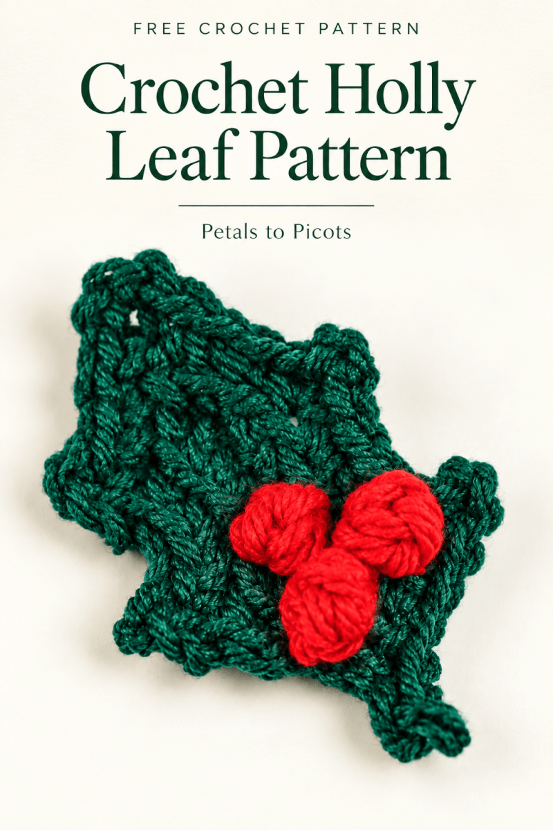 Crochet Holly Leaf and Berries Pattern